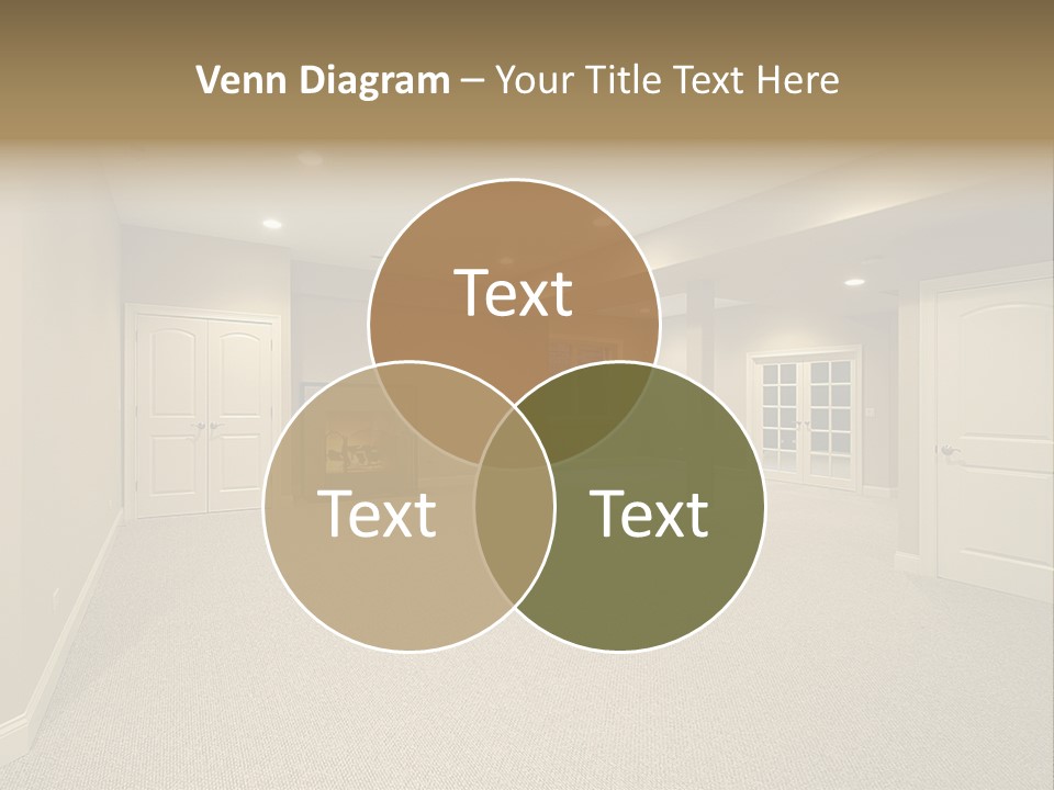 A Large Empty Room With A Fireplace In It PowerPoint Template