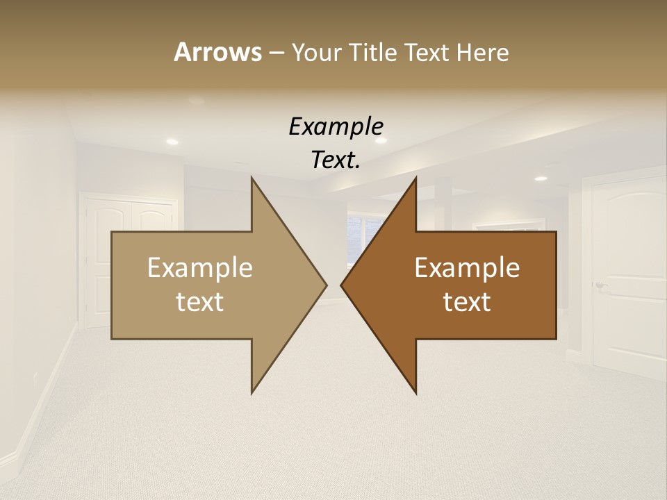 A Large Empty Room With A Fireplace In It PowerPoint Template