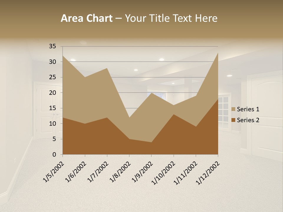 A Large Empty Room With A Fireplace In It PowerPoint Template