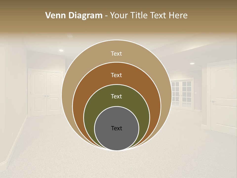 A Large Empty Room With A Fireplace In It PowerPoint Template