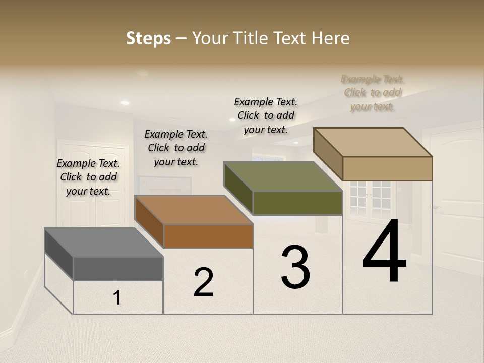 A Large Empty Room With A Fireplace In It PowerPoint Template