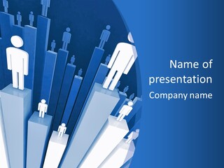 Worker On Business 3D Graph Stat Background PowerPoint Template