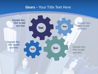 Worker On Business 3D Graph Stat Background PowerPoint Template