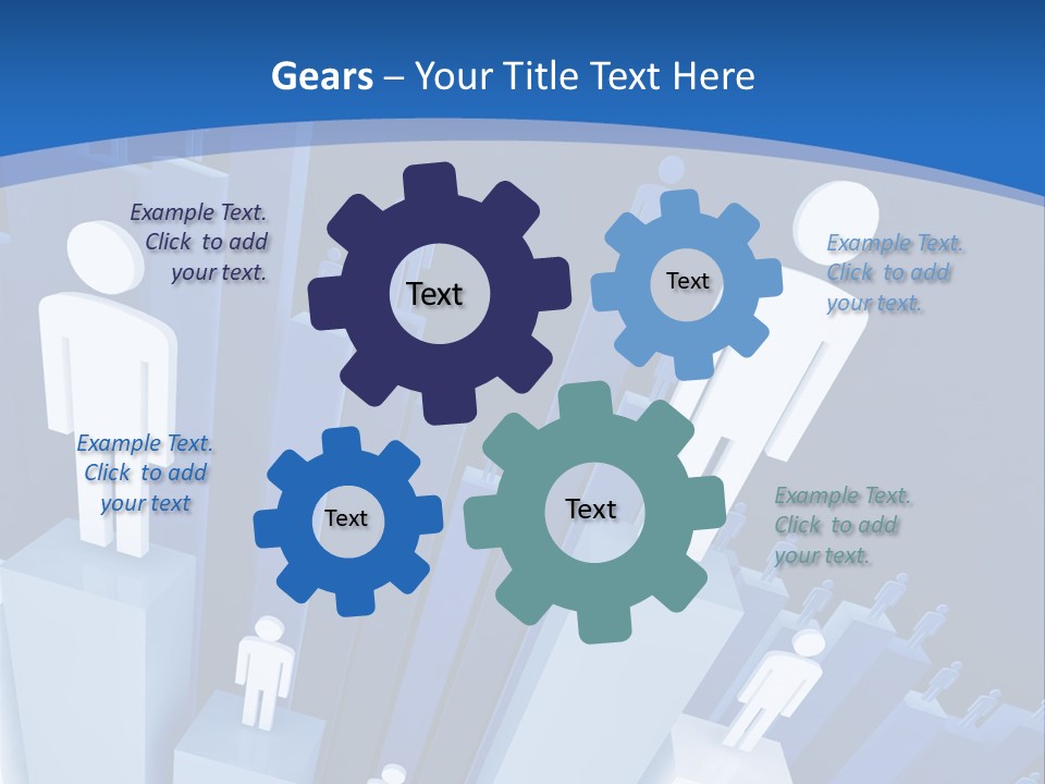 Worker On Business 3D Graph Stat Background PowerPoint Template