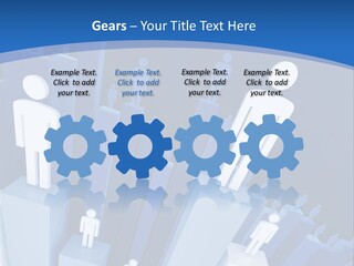 Worker On Business 3D Graph Stat Background PowerPoint Template