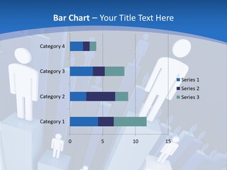 Worker On Business 3D Graph Stat Background PowerPoint Template