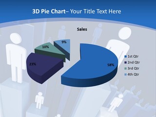 Worker On Business 3D Graph Stat Background PowerPoint Template