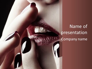 Close-Up Of Lips And Nails PowerPoint Template