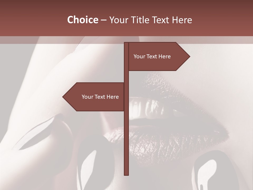 Close-Up Of Lips And Nails PowerPoint Template