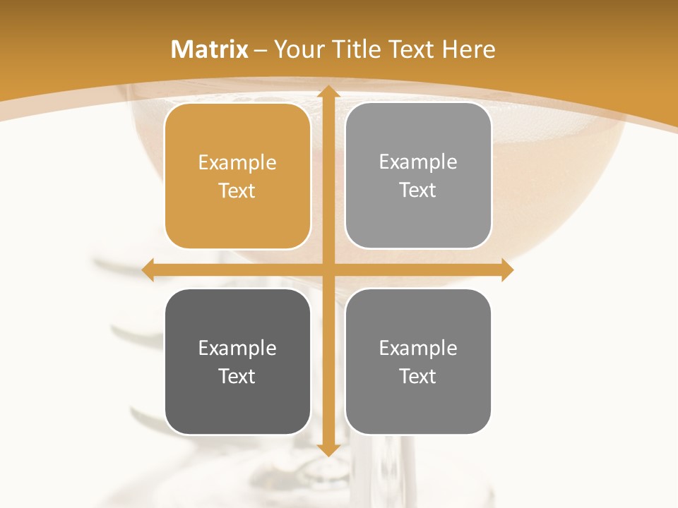 Champagne Coupe Glasses In A Row PowerPoint Template