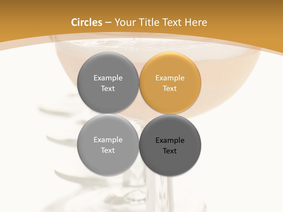 Champagne Coupe Glasses In A Row PowerPoint Template