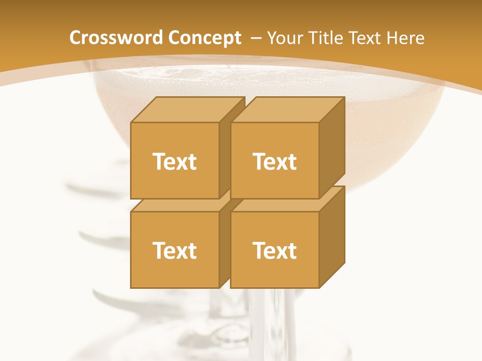 Champagne Coupe Glasses In A Row PowerPoint Template