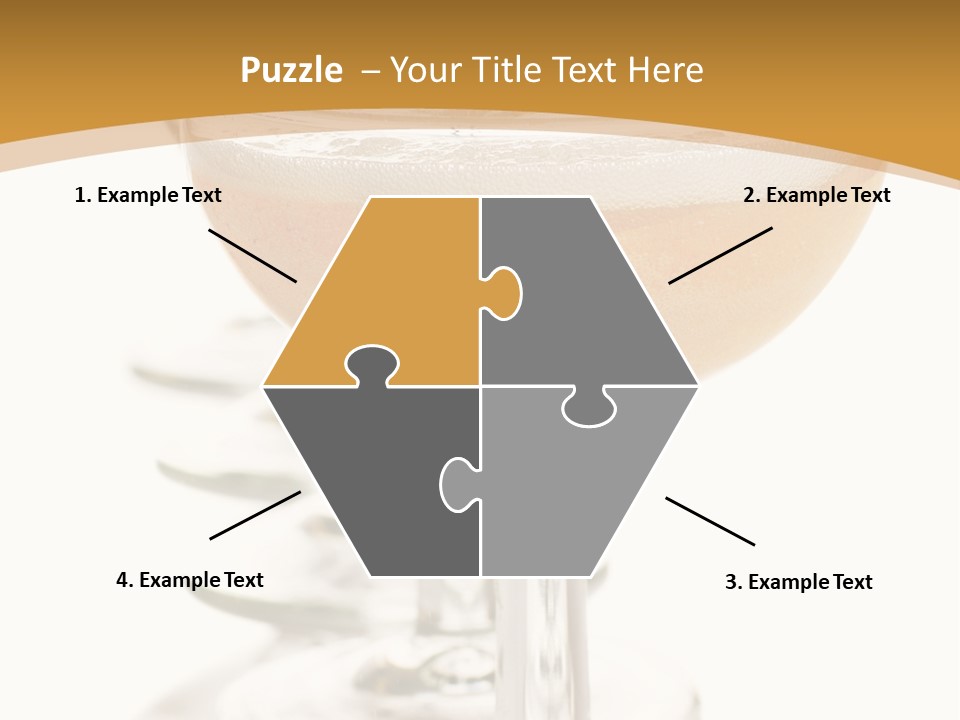 Champagne Coupe Glasses In A Row PowerPoint Template