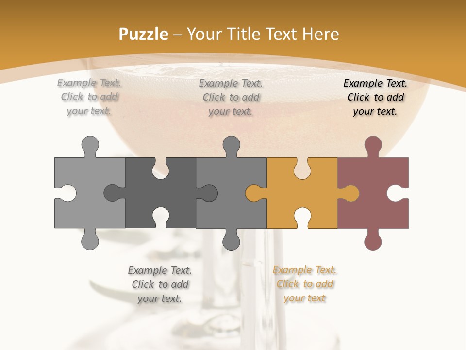 Champagne Coupe Glasses In A Row PowerPoint Template