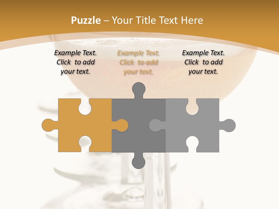 Champagne Coupe Glasses In A Row PowerPoint Template