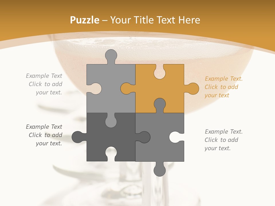 Champagne Coupe Glasses In A Row PowerPoint Template