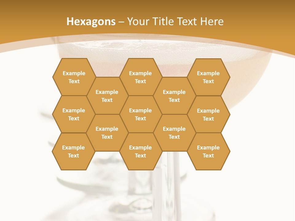 Champagne Coupe Glasses In A Row PowerPoint Template