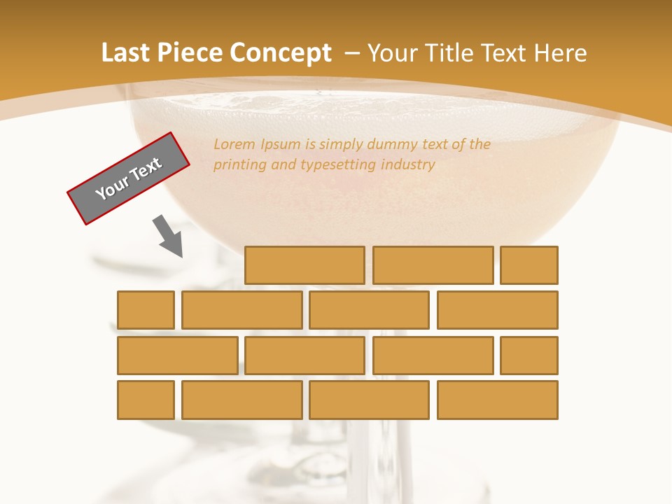 Champagne Coupe Glasses In A Row PowerPoint Template