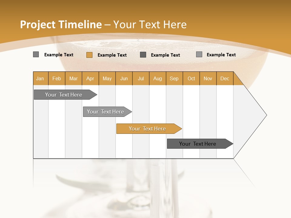 Champagne Coupe Glasses In A Row PowerPoint Template