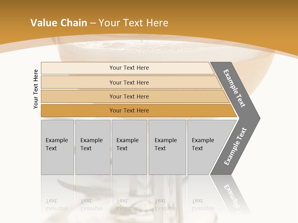 Champagne Coupe Glasses In A Row PowerPoint Template