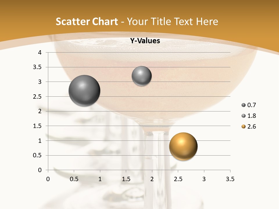 Champagne Coupe Glasses In A Row PowerPoint Template