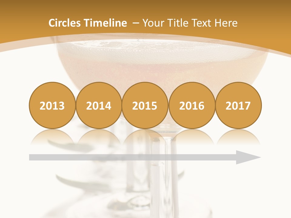 Champagne Coupe Glasses In A Row PowerPoint Template
