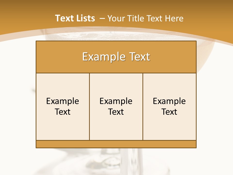 Champagne Coupe Glasses In A Row PowerPoint Template