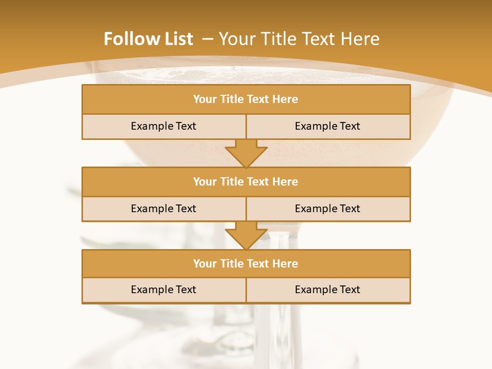 Champagne Coupe Glasses In A Row PowerPoint Template