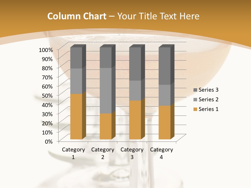 Champagne Coupe Glasses In A Row PowerPoint Template