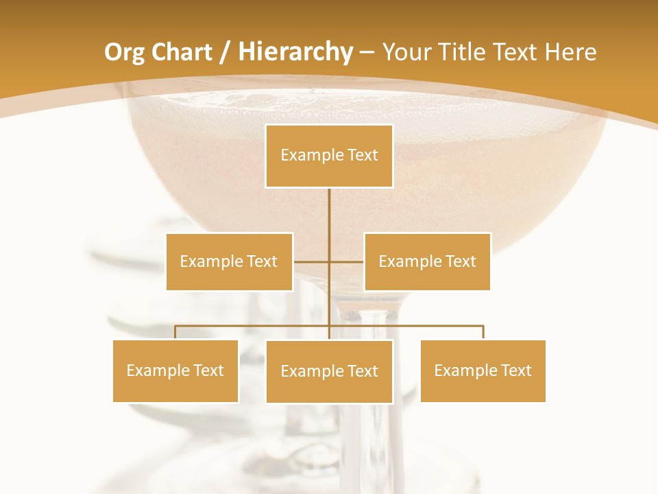 Champagne Coupe Glasses In A Row PowerPoint Template