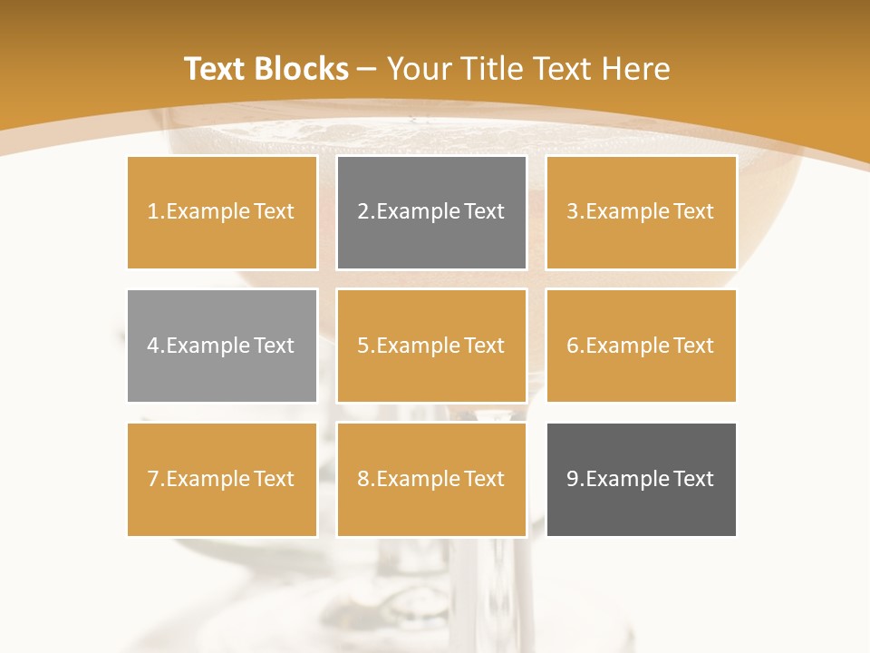 Champagne Coupe Glasses In A Row PowerPoint Template