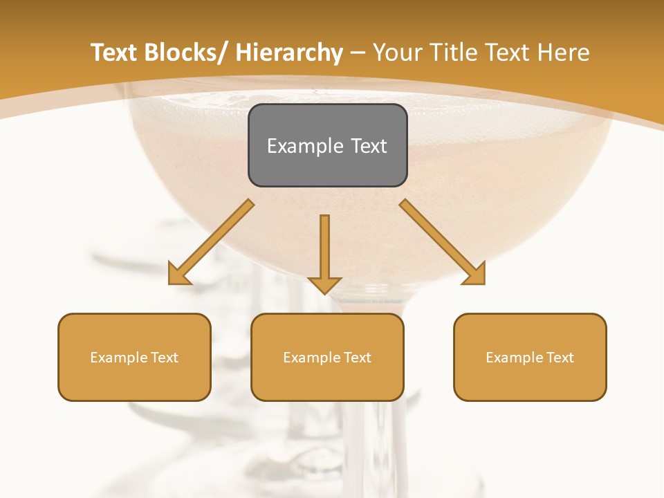 Champagne Coupe Glasses In A Row PowerPoint Template