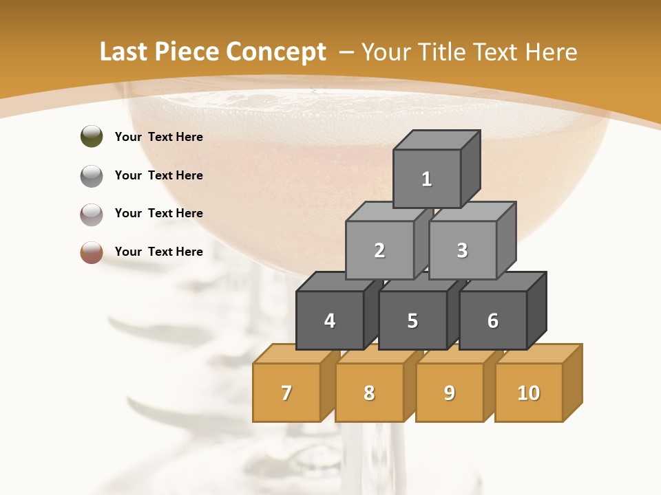 Champagne Coupe Glasses In A Row PowerPoint Template