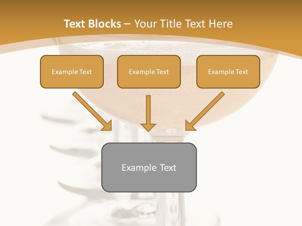 Champagne Coupe Glasses In A Row PowerPoint Template