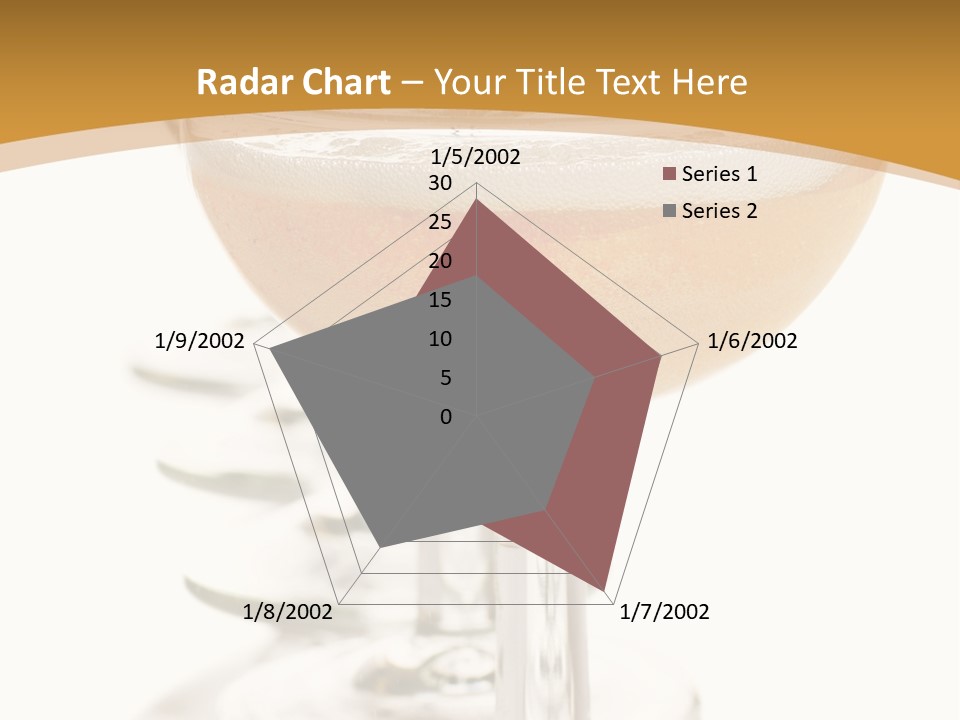 Champagne Coupe Glasses In A Row PowerPoint Template