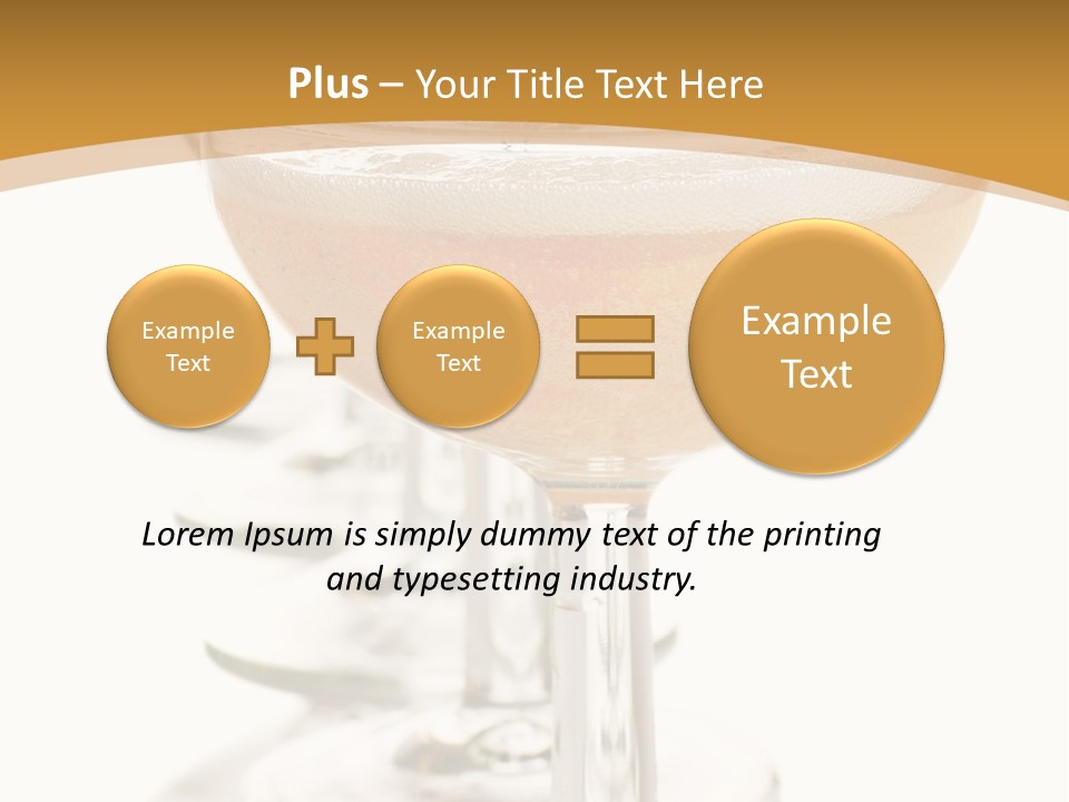 Champagne Coupe Glasses In A Row PowerPoint Template