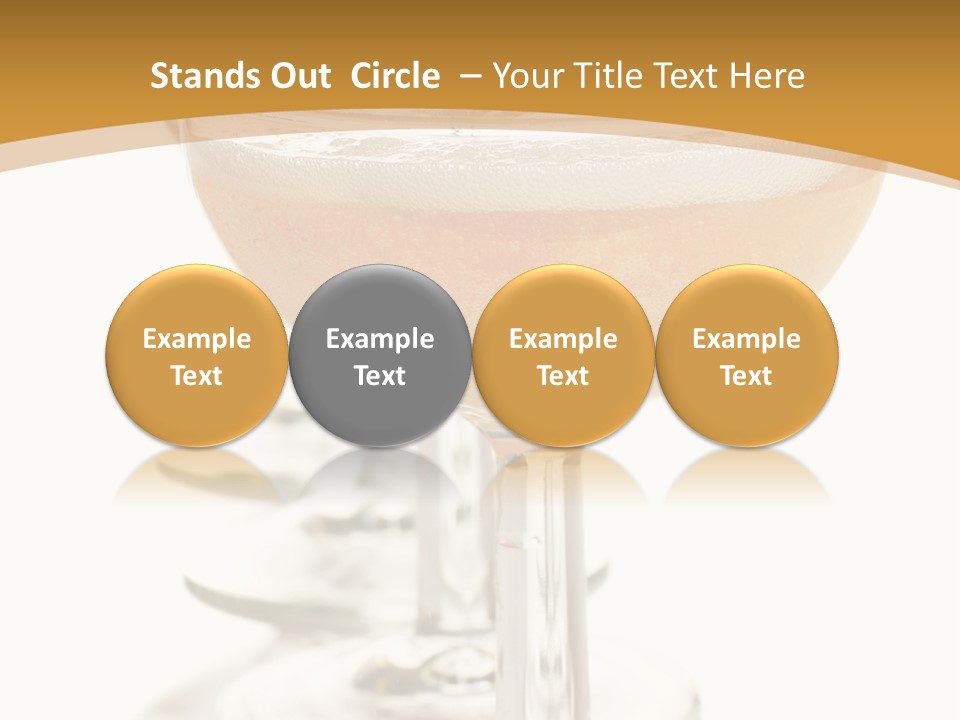 Champagne Coupe Glasses In A Row PowerPoint Template