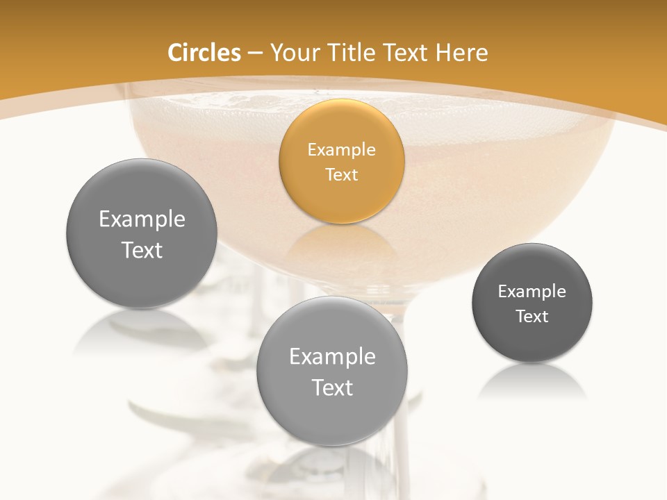 Champagne Coupe Glasses In A Row PowerPoint Template