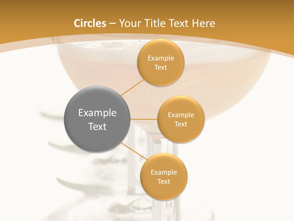 Champagne Coupe Glasses In A Row PowerPoint Template