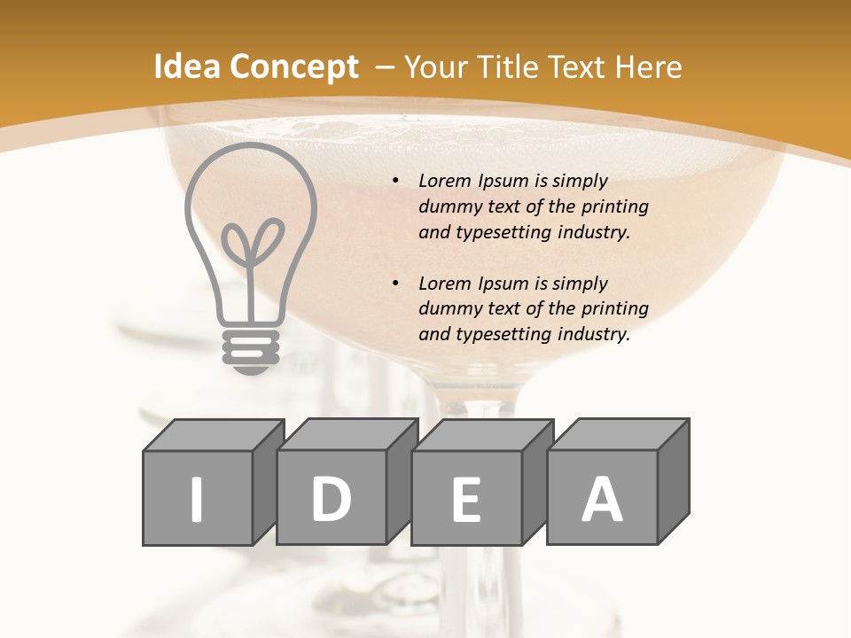 Champagne Coupe Glasses In A Row PowerPoint Template