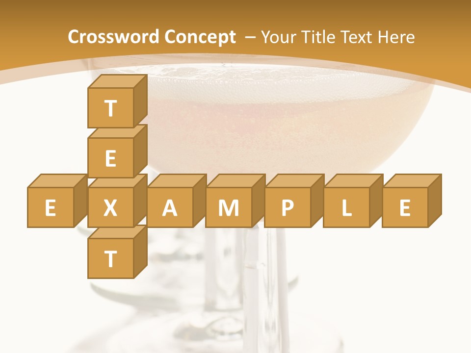 Champagne Coupe Glasses In A Row PowerPoint Template