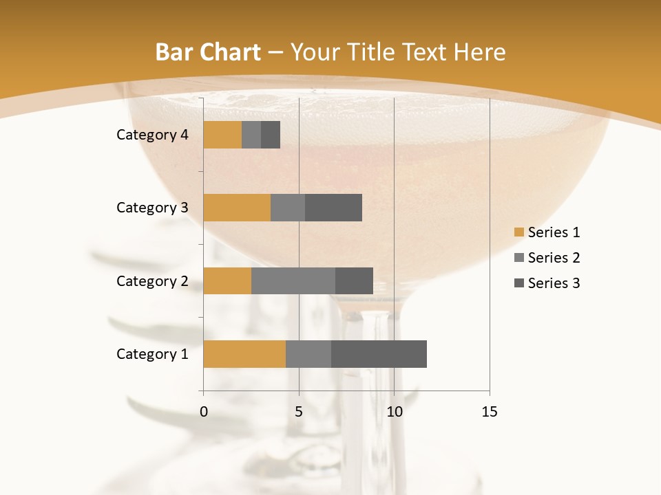 Champagne Coupe Glasses In A Row PowerPoint Template