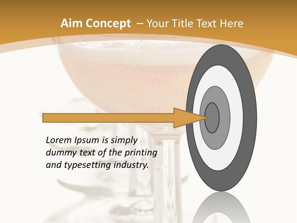 Champagne Coupe Glasses In A Row PowerPoint Template