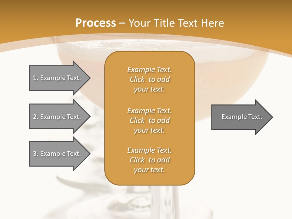 Champagne Coupe Glasses In A Row PowerPoint Template