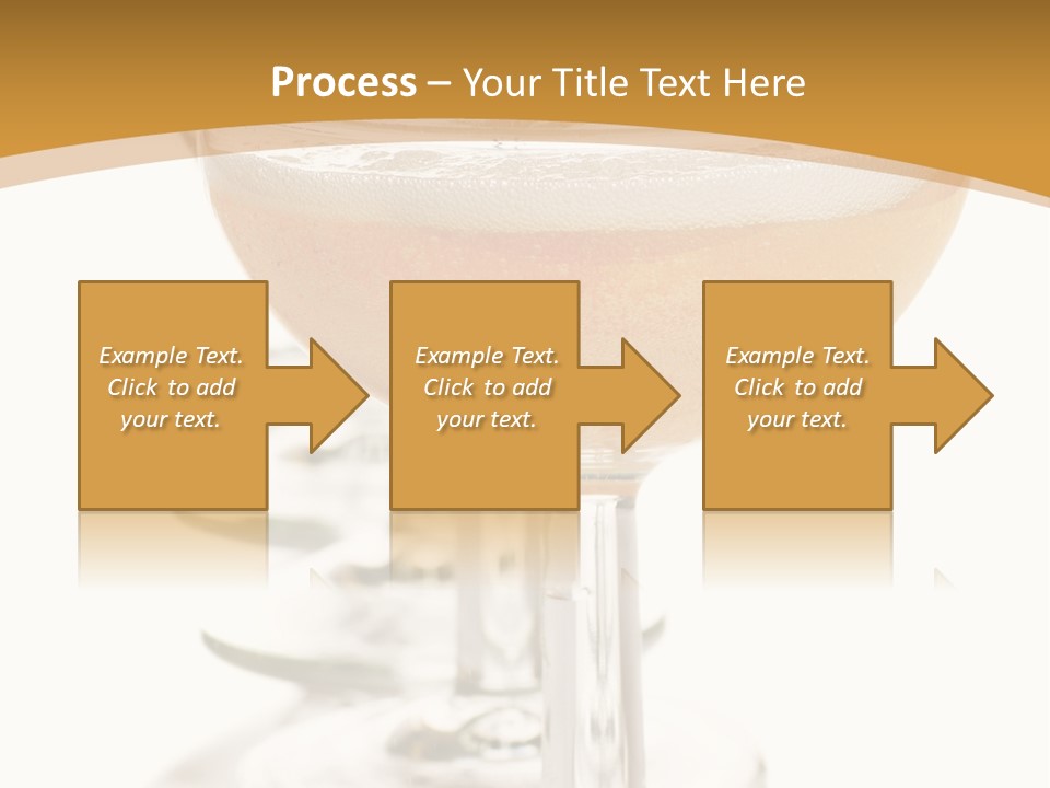 Champagne Coupe Glasses In A Row PowerPoint Template