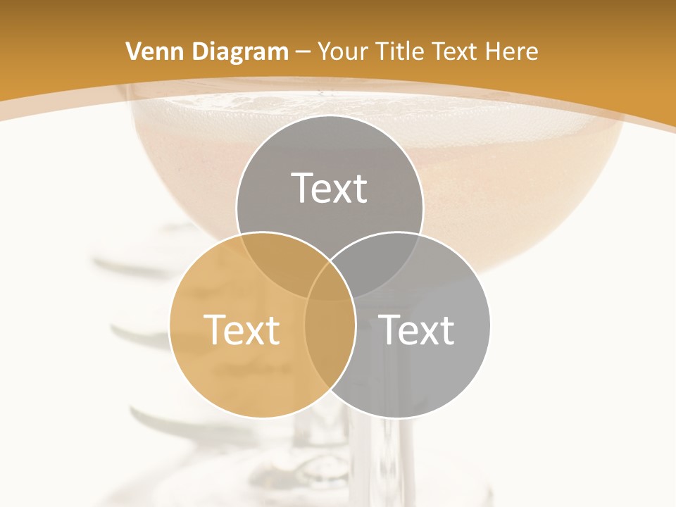 Champagne Coupe Glasses In A Row PowerPoint Template