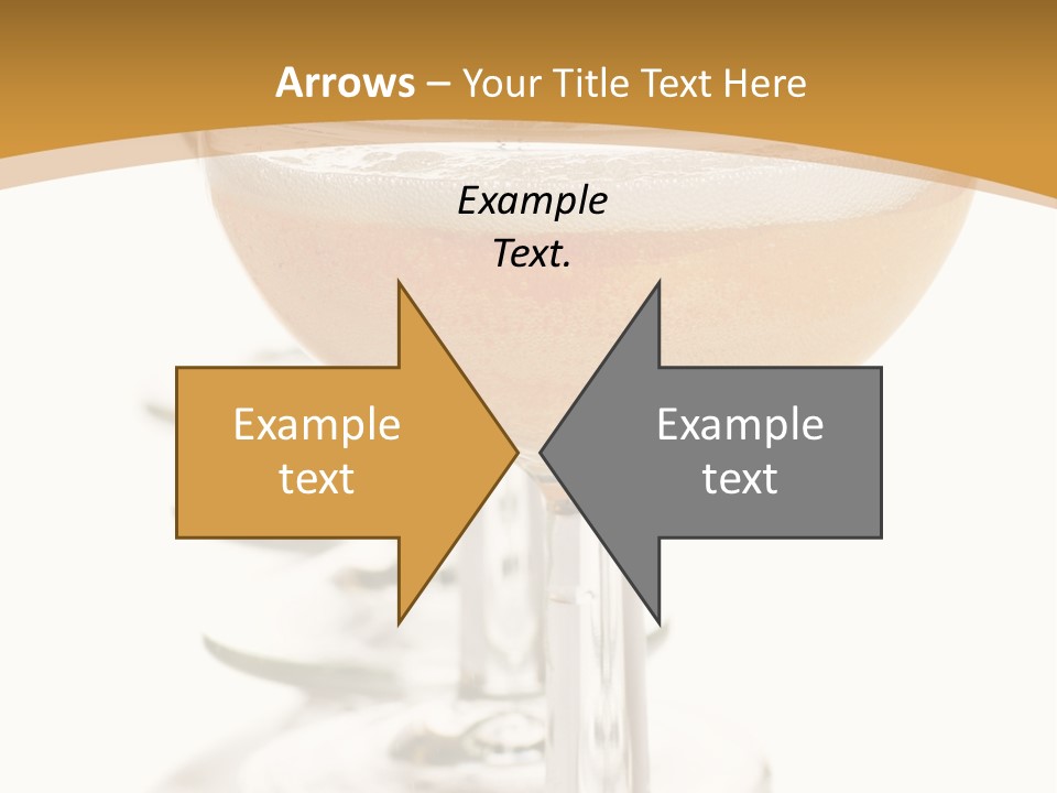 Champagne Coupe Glasses In A Row PowerPoint Template