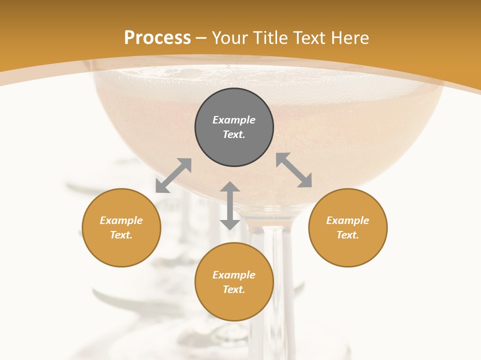 Champagne Coupe Glasses In A Row PowerPoint Template