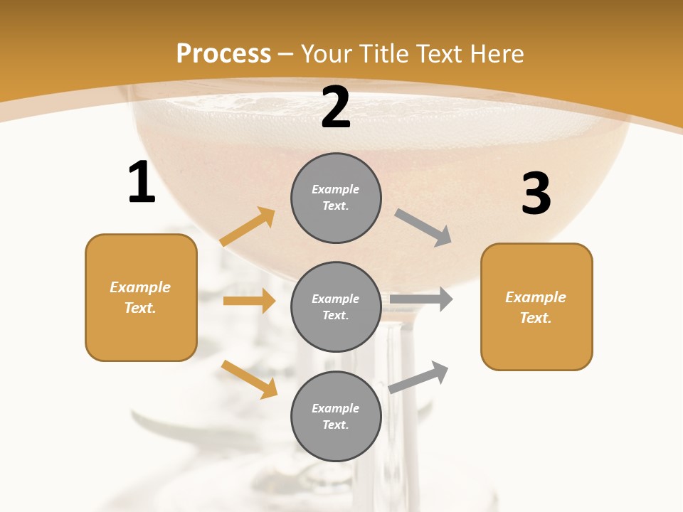Champagne Coupe Glasses In A Row PowerPoint Template