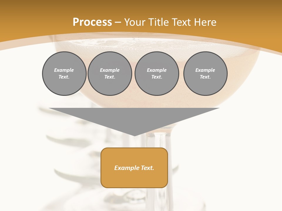 Champagne Coupe Glasses In A Row PowerPoint Template